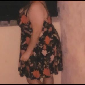 Old Navy A line Summer Dress in Black Floral with Spaghetti Straps